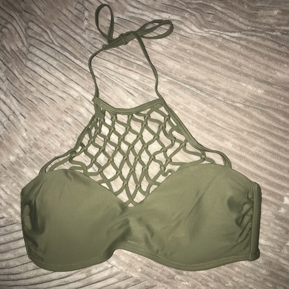 Green Halter Bikini Top